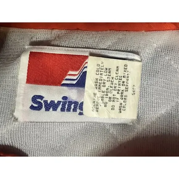 Vintage Broncos NFL Nylon 80s Button Up Jacket XL Made In USA Swingster - Picture 6 of 14